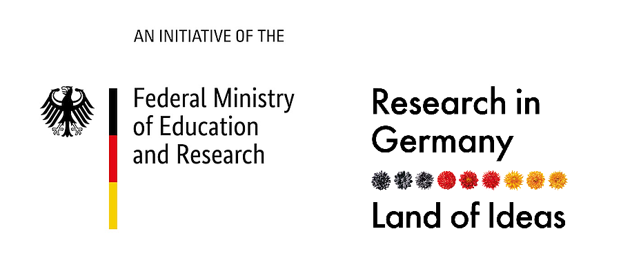 Logos "An Initiative of the BMBF" und "Research in Germany"